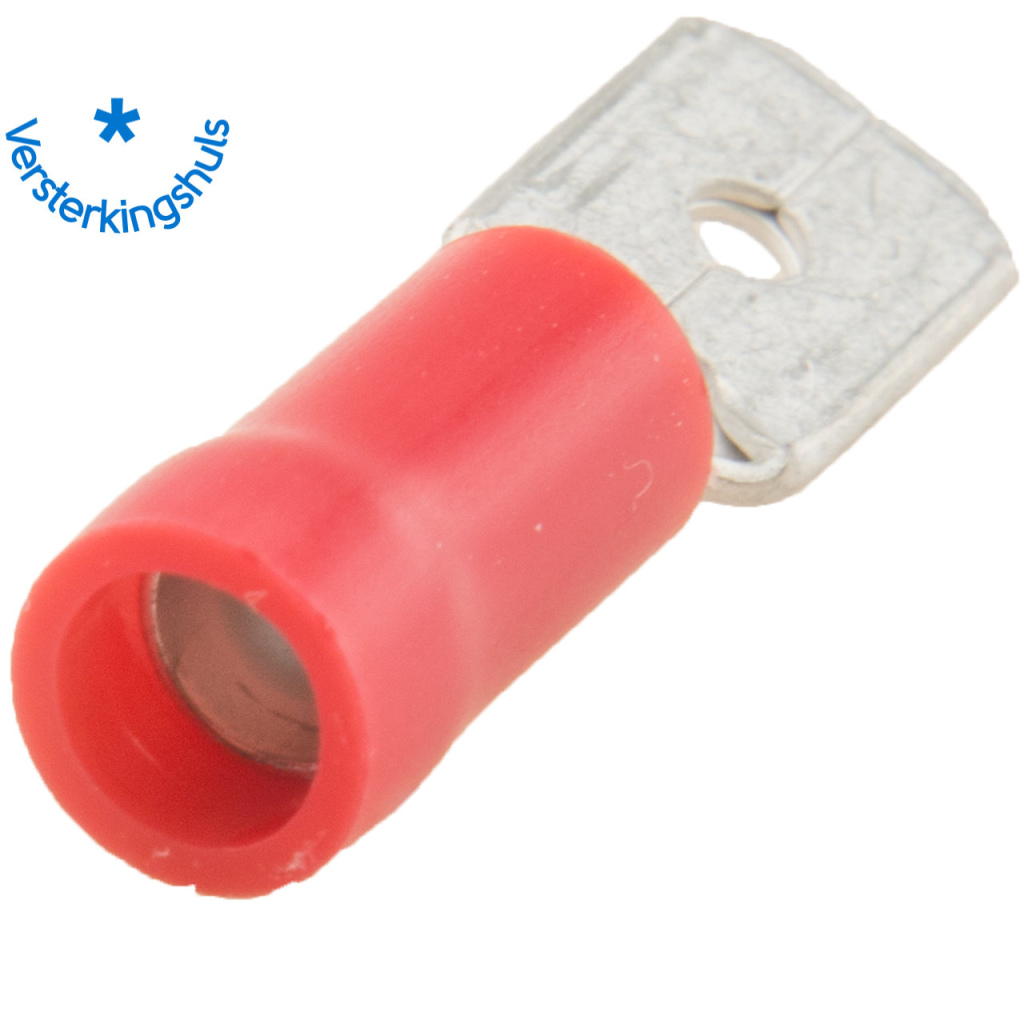 BBAtechniek - Vlaksteker 6.3x0.8mm* rood (50x)