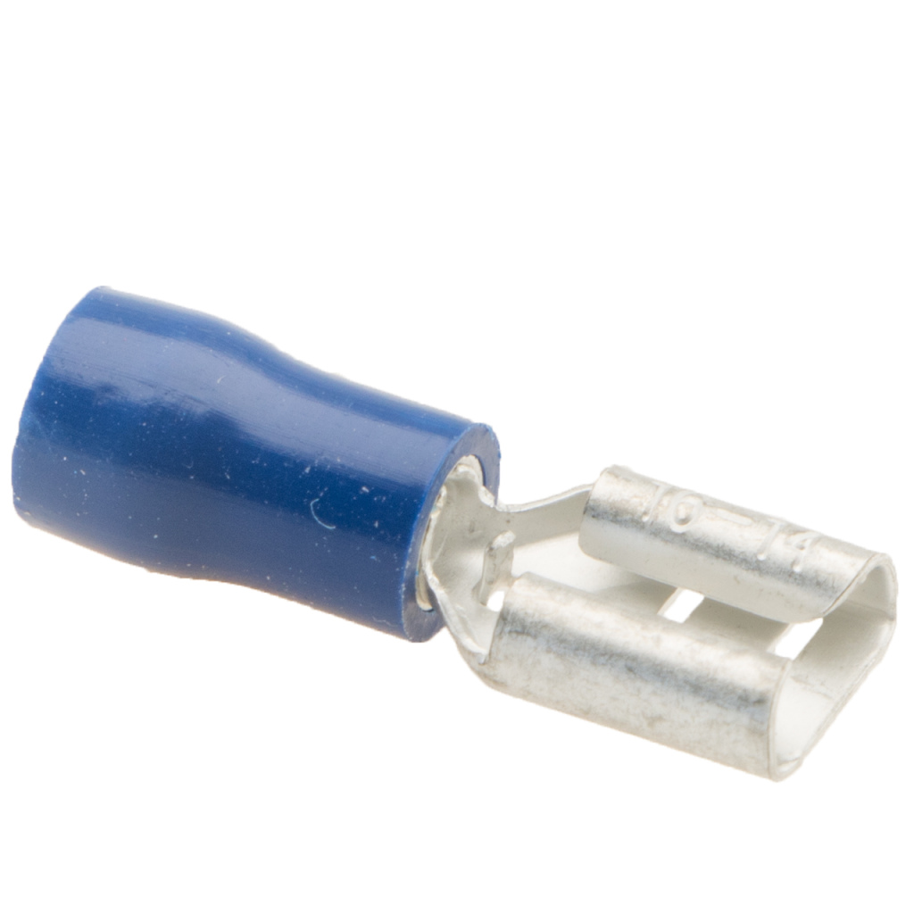 BBAtechniek - Vlakstekerhuls 6.3x0.8mm* blauw (50x)