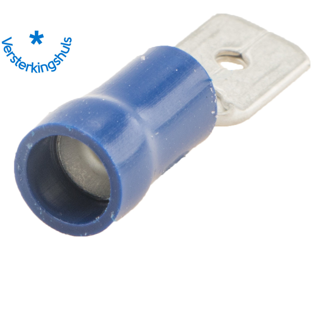 BBAtechniek - Vlaksteker 6.3x0.8mm* blauw (50x)