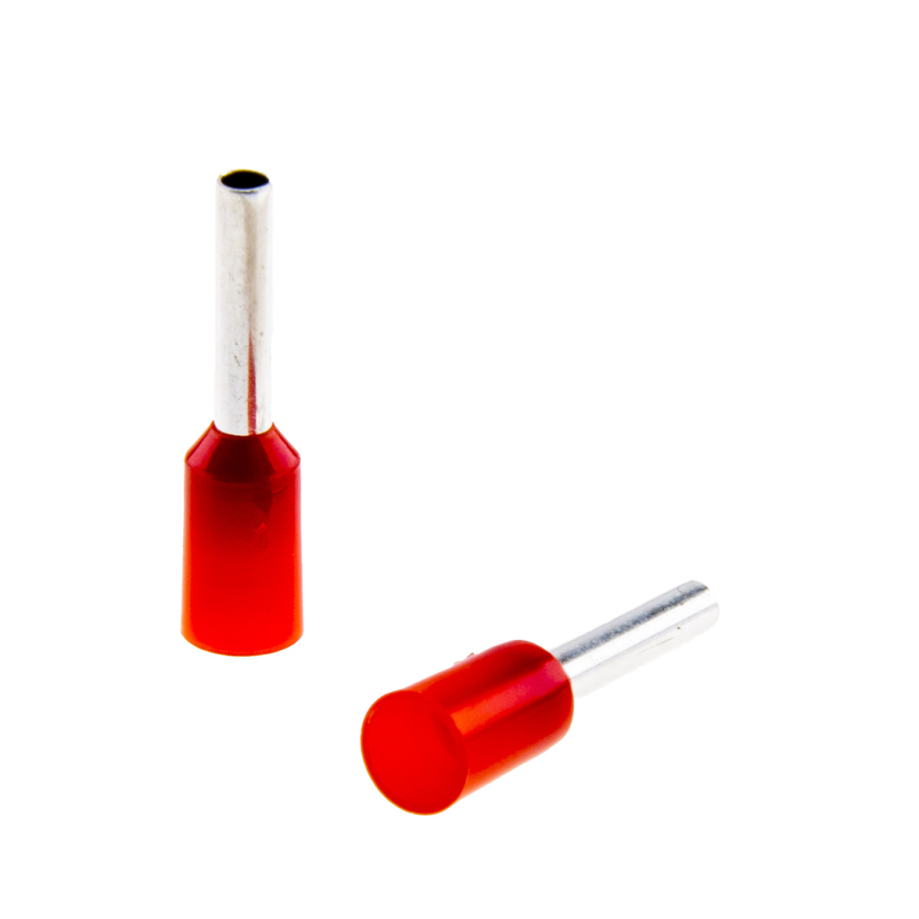 BBAtechniek - Adereindhuls ‘T’ French 1.0mm² rood (100x)