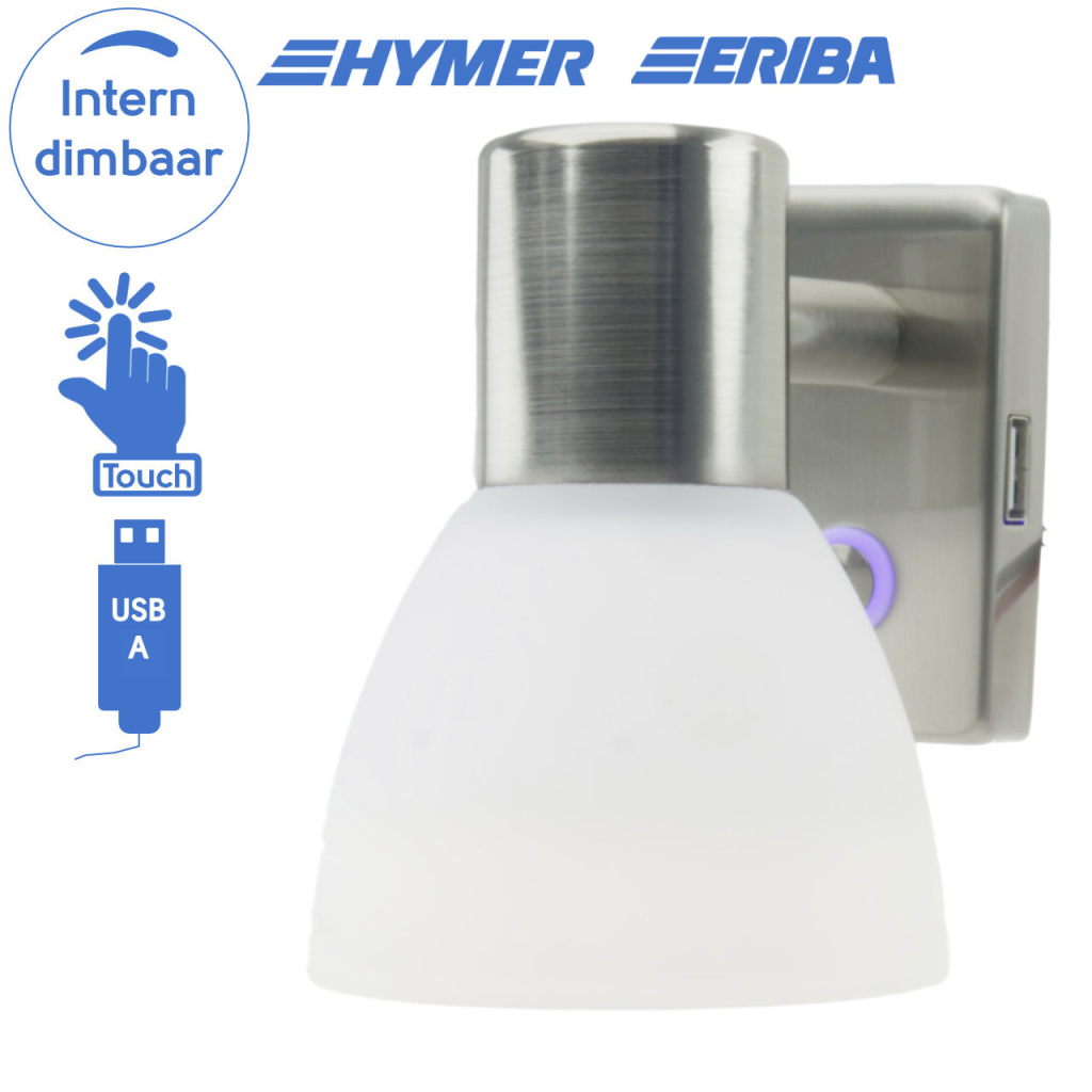 BBAtechniek - Faretto PowerLED 12V 3W geborsteld alu USB-A (1x)<br />
