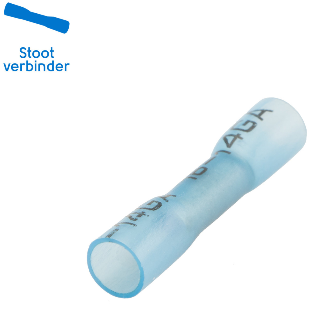 BBAtechniek - Krimpbare stootverbinder blauw (100x)