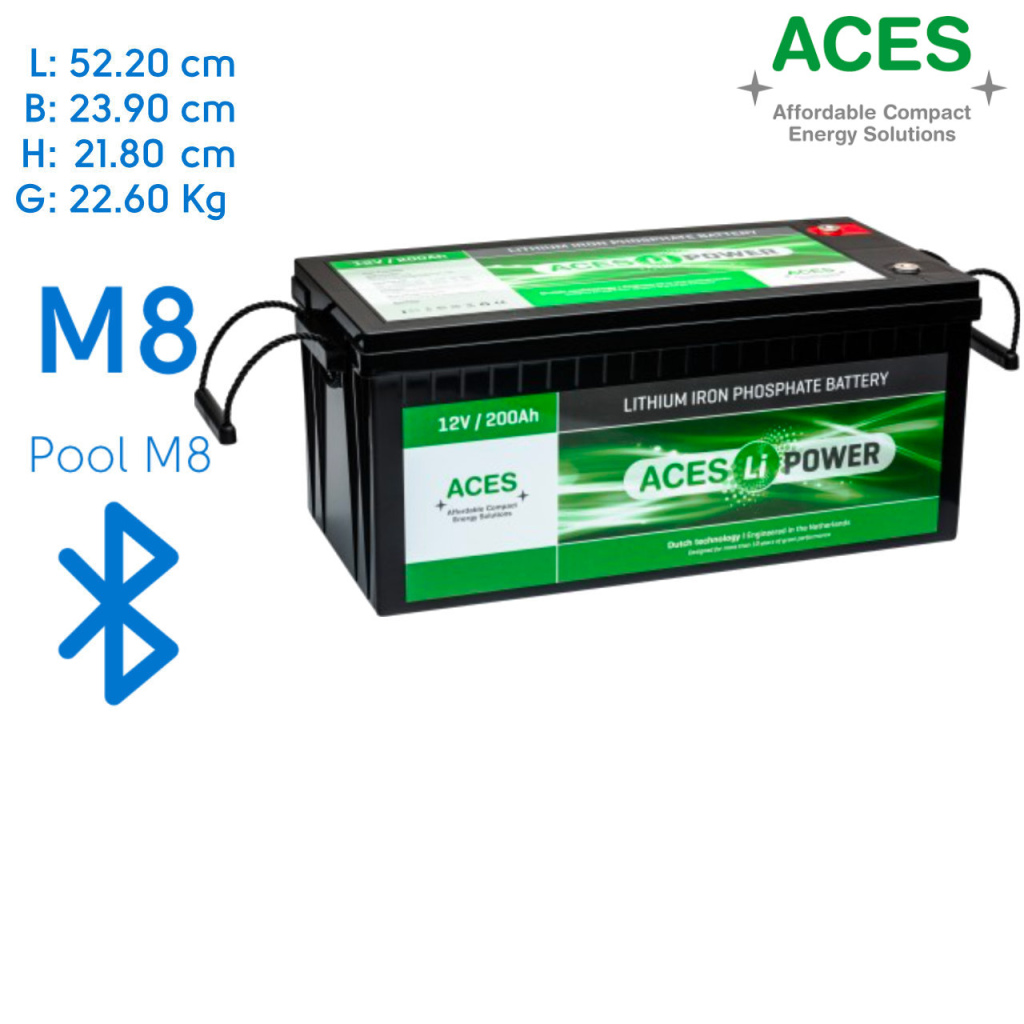 BBAtechniek - 12V 200Ah Aces Lithium accu zonder lader (1x)