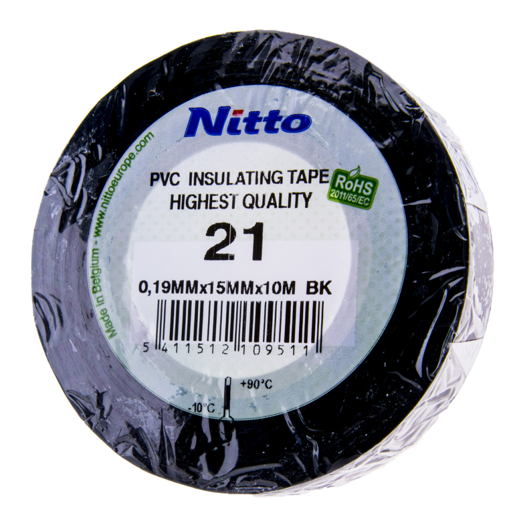 BBAtechniek - Isolatietape PVC klevend 15mmx10m zwart (10x)