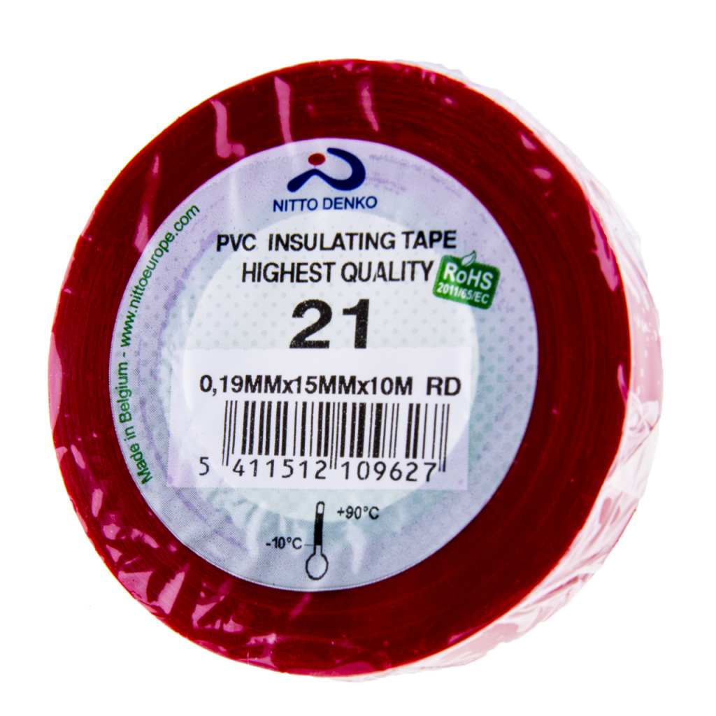 BBAtechniek - Isolatietape PVC klevend 15mmx10m rood (10x)