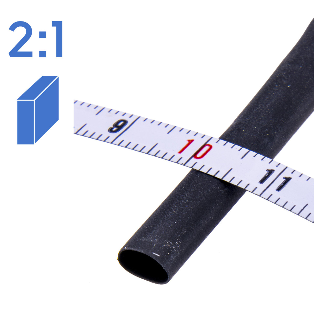 BBAtechniek - Krimpkous 4.8-2.4mm zwart 2:1 (12m box)