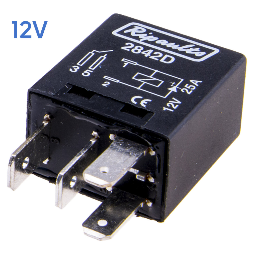 BBAtechniek - 12V 25A 4-polig relais met diode  (10x)