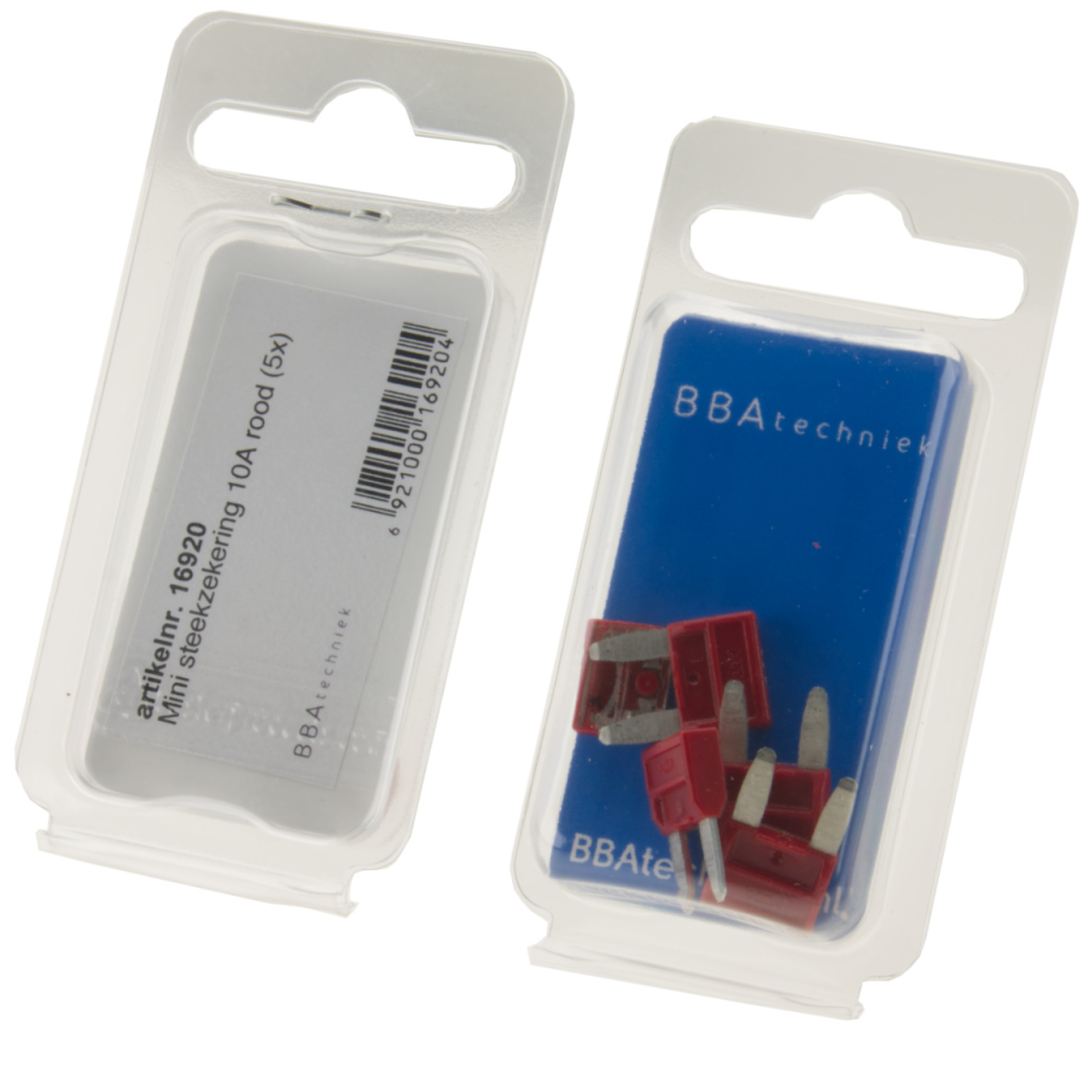BBAtechniek - Mini steekzekering 10A rood (5x)