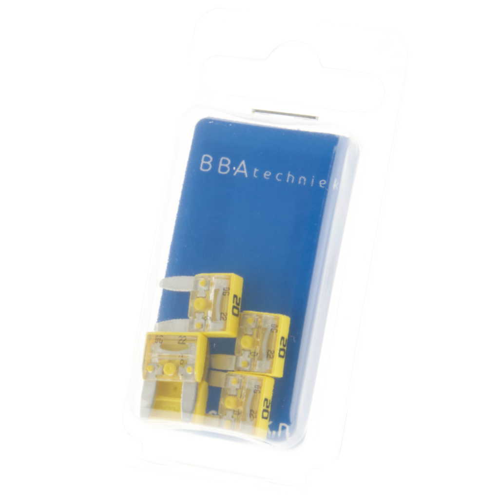 BBAtechniek - Mini steekzekering 20A geel (5x)