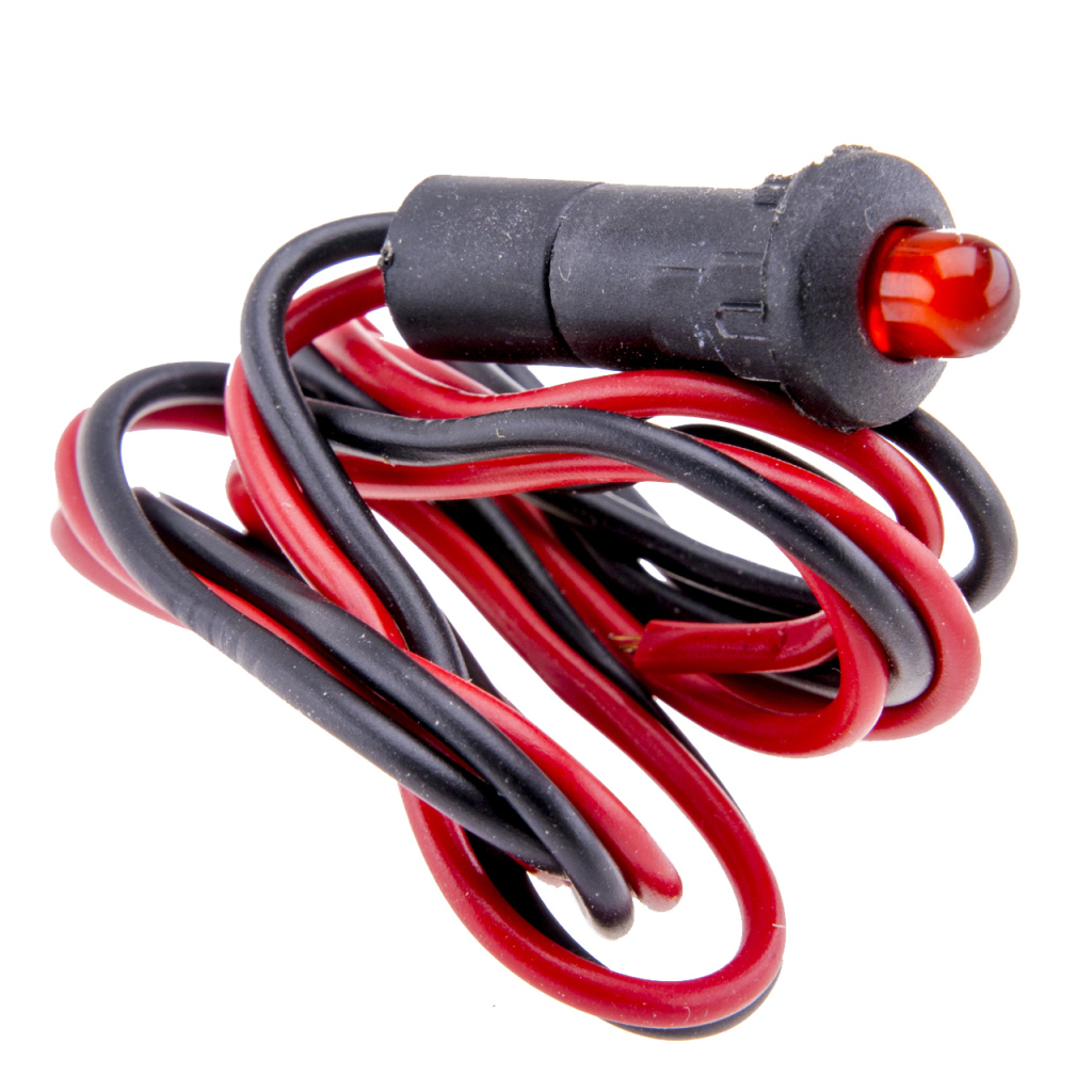 BBAtechniek - Controlelampje LED 12V Ø 8.0mm rood bedraad (1x)