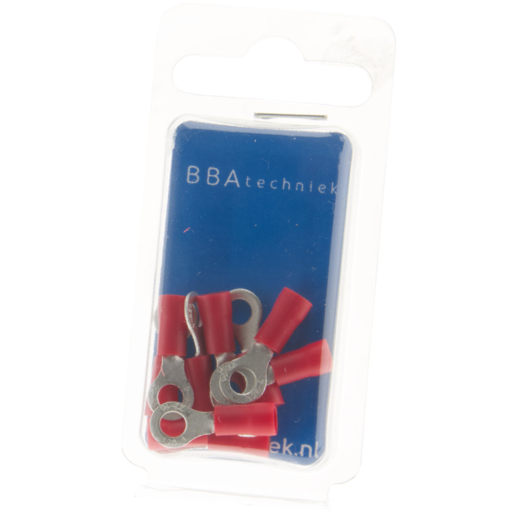 BBAtechniek - Kabelschoen ring M4 Ø4.3mm rood (10x)