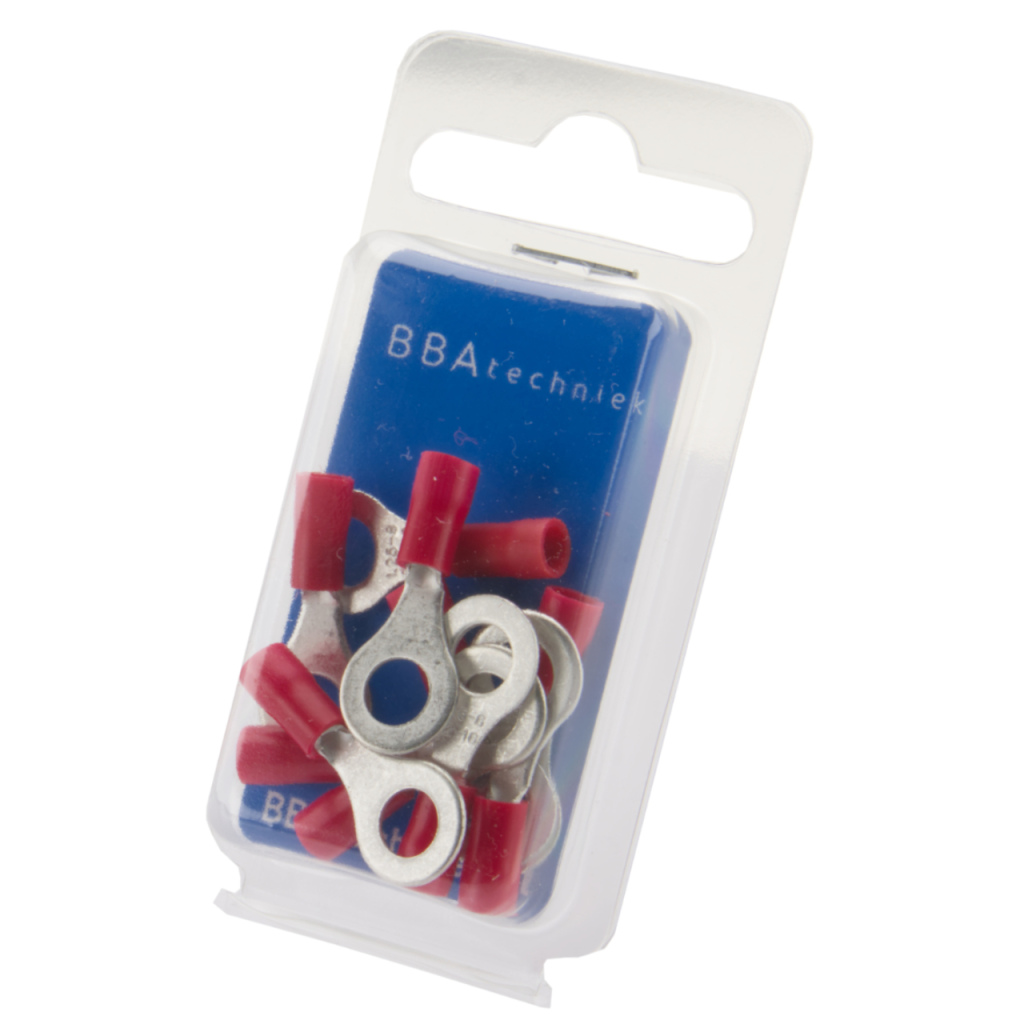 BBAtechniek - Kabelschoen ring M6 Ø6.4mm rood (10x)