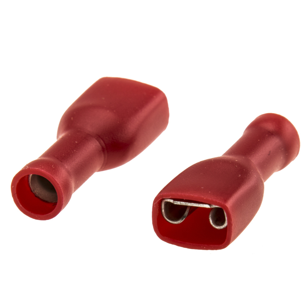 BBAtechniek - Vlakstekerhuls 6.3x0.8mm* rood (10x)