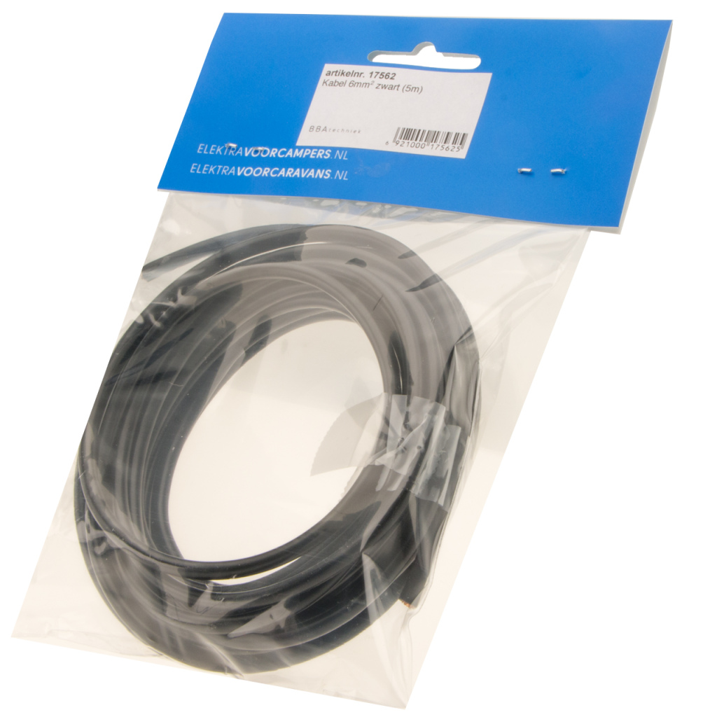 BBAtechniek - Kabel 6.0mm2 zwart (5m)