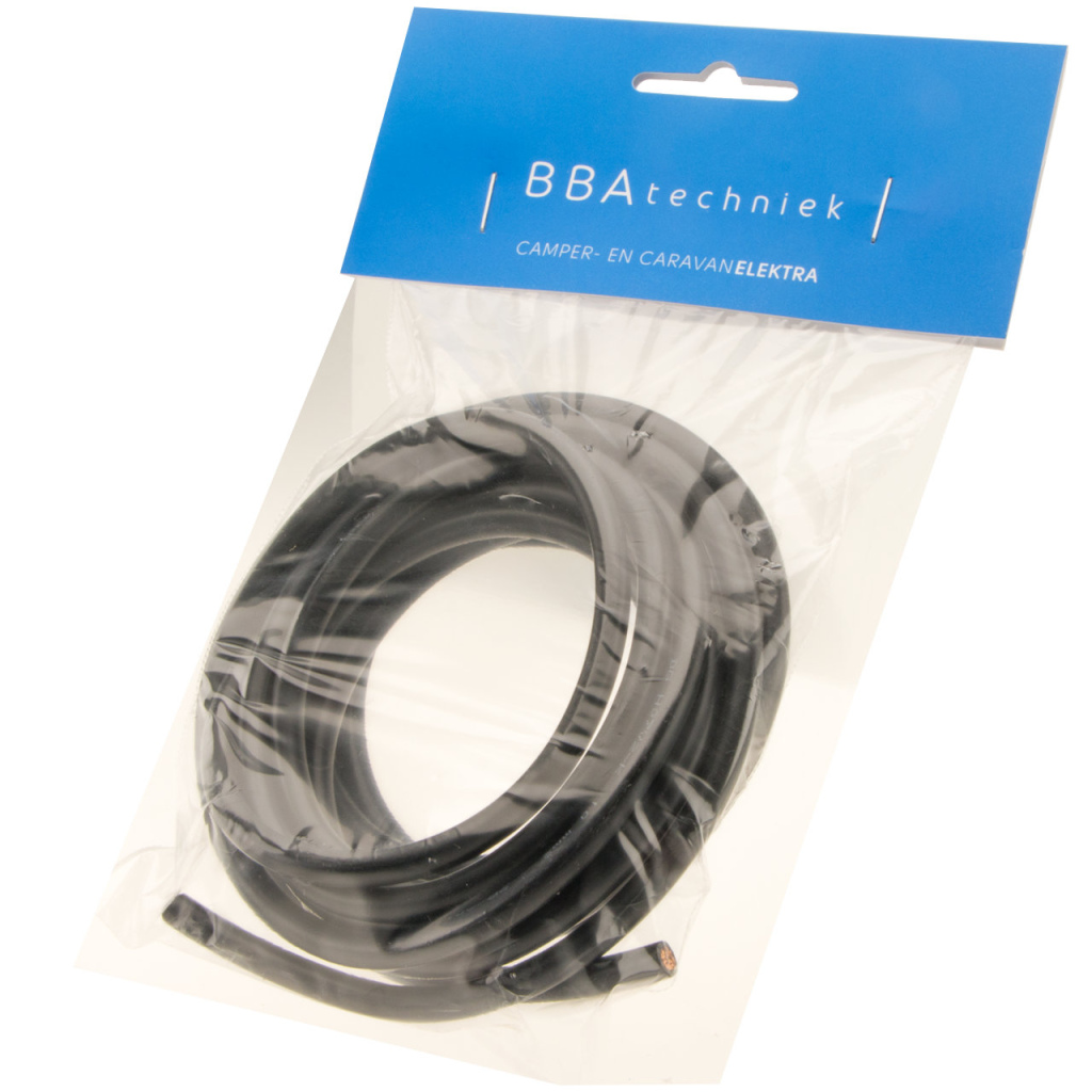 BBAtechniek - 10.0mm2 kabel flexibel zwart (3m)
