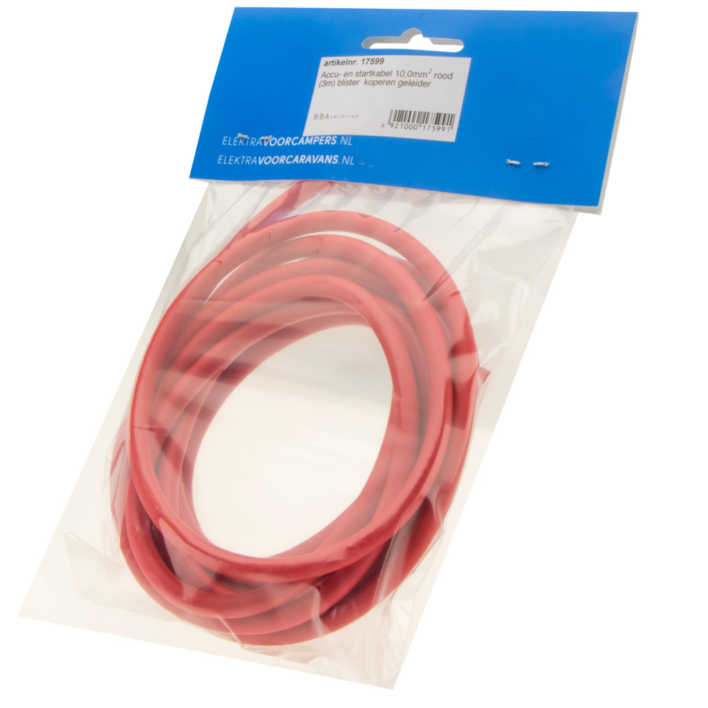 BBAtechniek - 10.0mm2 kabel flexibel rood (3m)