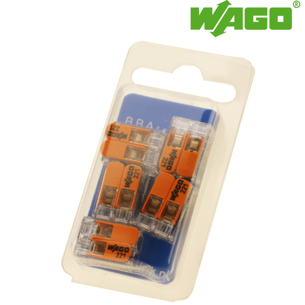 BBAtechniek - Wago verbindingsklem 221 2-voudig 0.2-4mm2 (5x)
