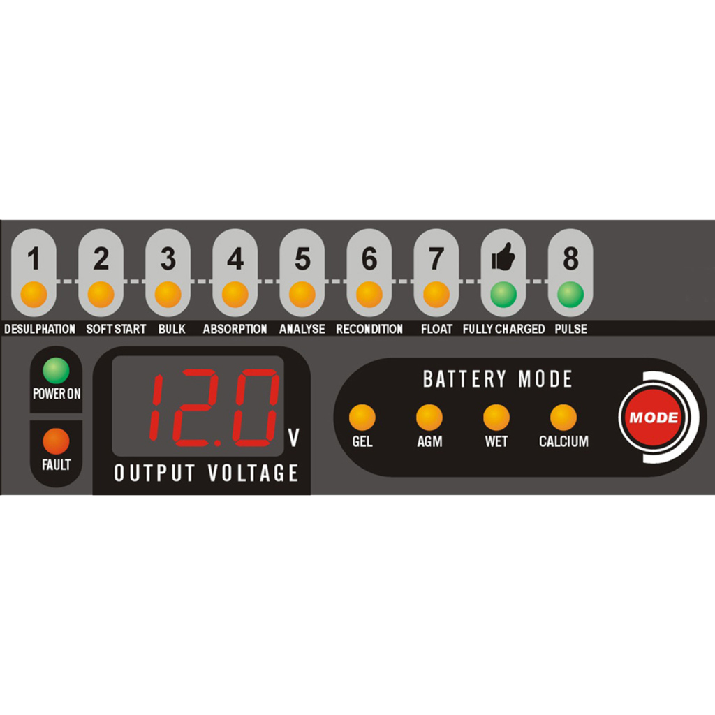 BBAtechniek - 12V 15A 415W Paco 8-stappen acculader (1x) 