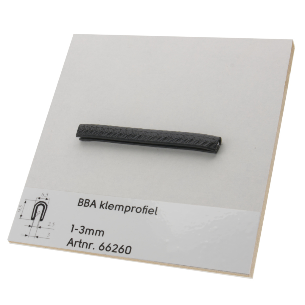 BBAtechniek - BBA klemprofiel voor plaatdikte 1-3mm zwart (1m)