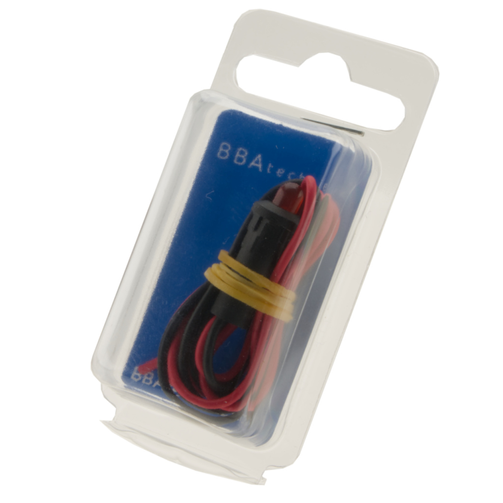 BBAtechniek - Controlelampje LED  rood 12V Ø 8.0mm bedraad (1x)