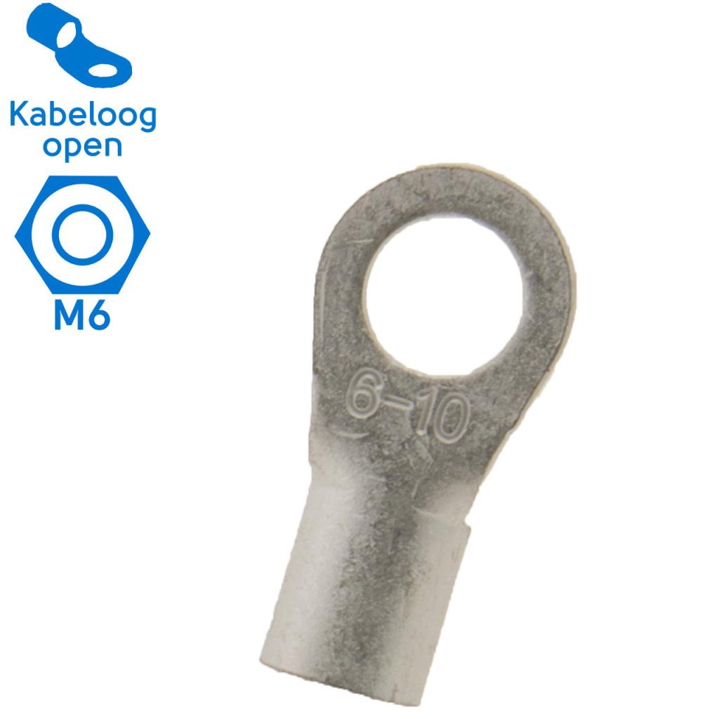 BBAtechniek - 10mm2 M6 open kabeloog (25x)