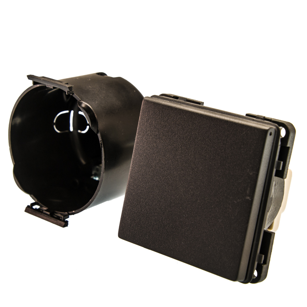 BBAtechniek - 230V Schuko contactdoos lei-grijs S20.000 (1x)