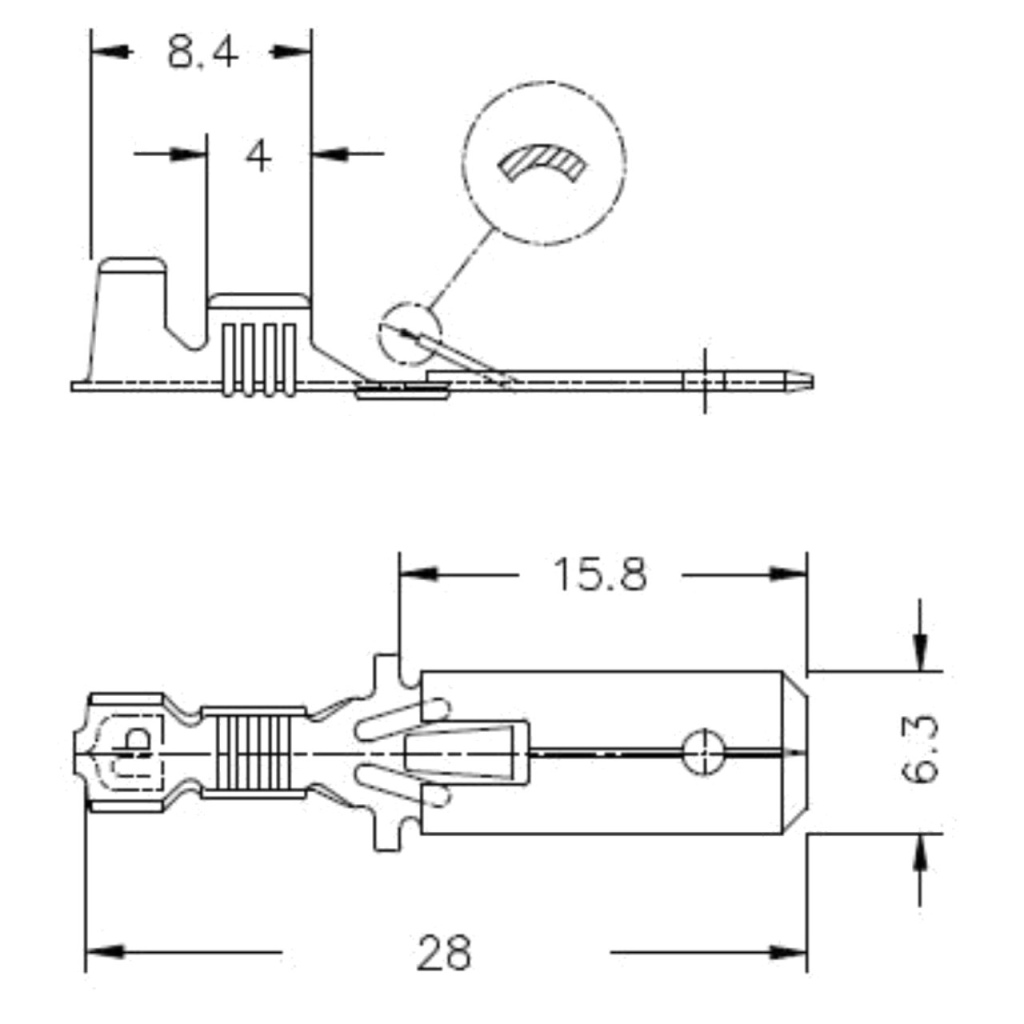 BBAtechniek - Vlaksteker vertind 6.3 0.5-1.5mm²  (100x)