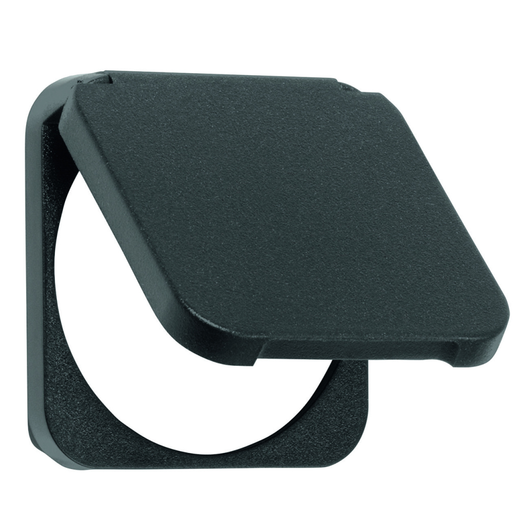 BBAtechniek - S 30.000 12V 10A contactdoos zwart + klepje (1x) 