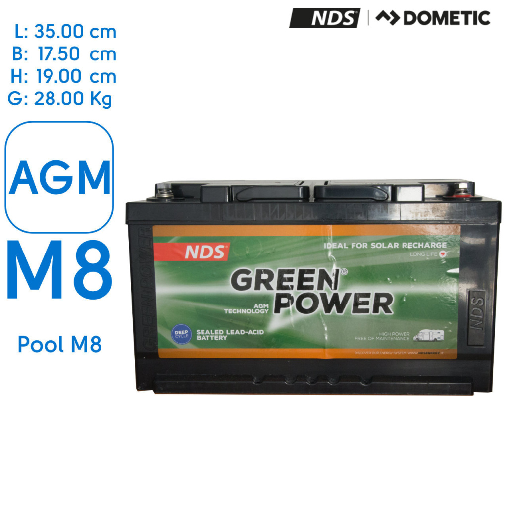12V 100Ah NDS GreenPower AGM accu Ducato (1x) | BBA techniek