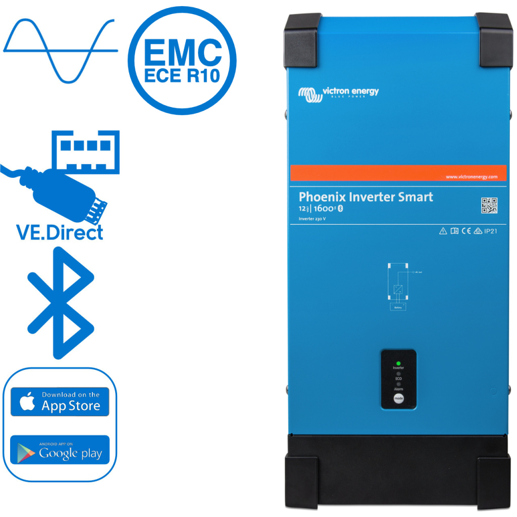 BBAtechniek - Victron Phoenix Smart omvormer 12/1600 230V (1x)