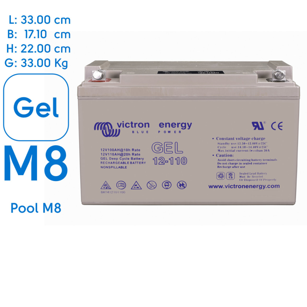 BBAtechniek - Victron Gel accu 12V 110Ah M8 (1x)