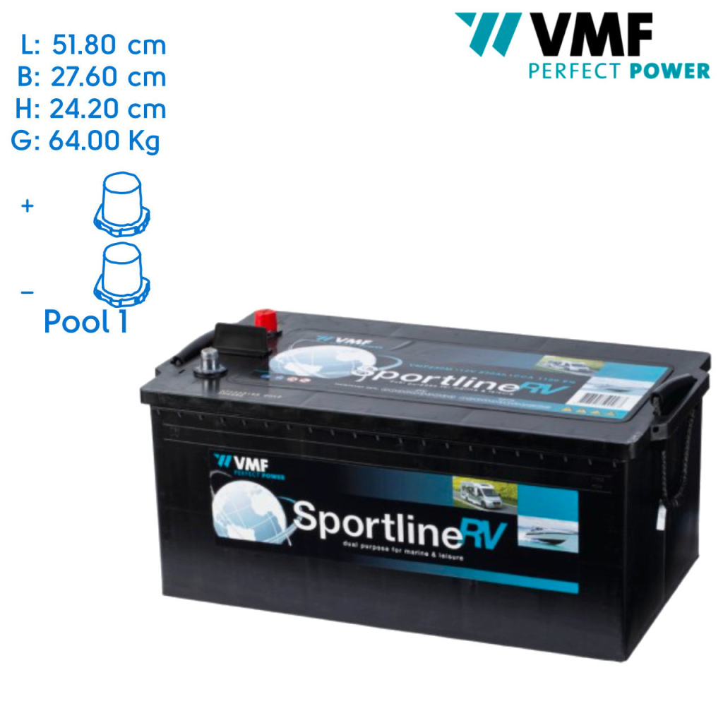 BBAtechniek - 12V 230Ah VMF Sportline semi-tractie accu (1x)