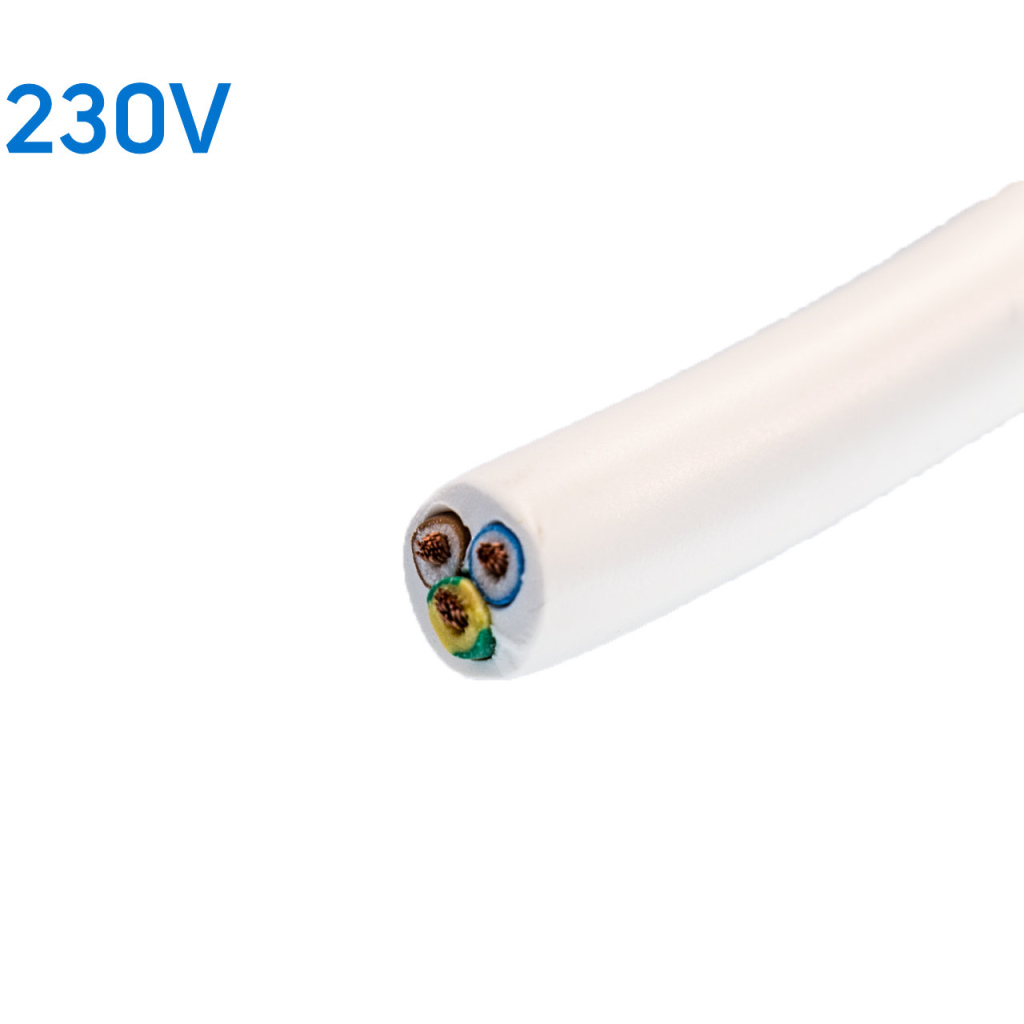 BBAtechniek - VMVL H05VV-F kabel 3-aderig 3x1.0mm2 wit (100m)