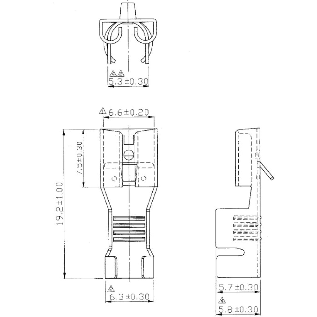 BBAtechniek - Vlakstekerhuls messing 6.3 2.5-6.0mm² (100x)