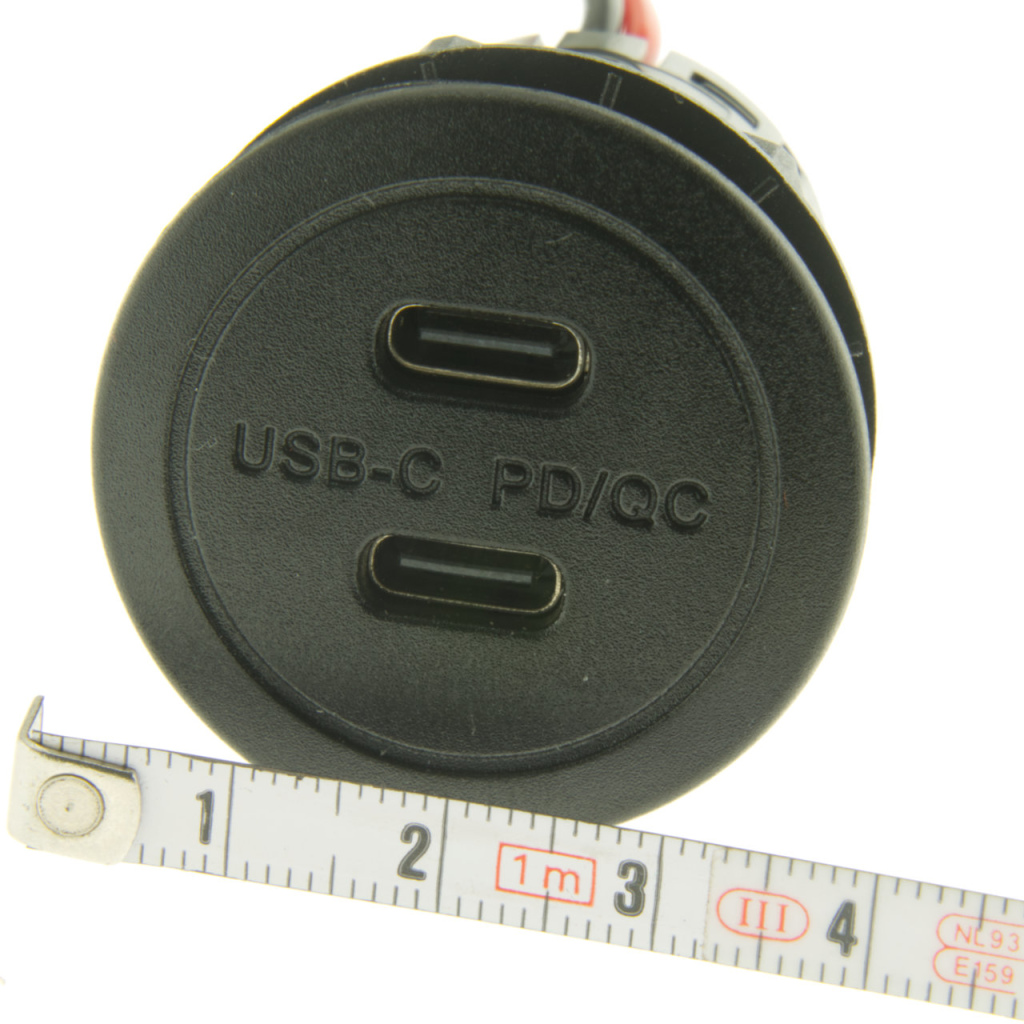 BBAtechniek - USB/C 2x PD QC 3A 30W inbouw zwart (1x) 