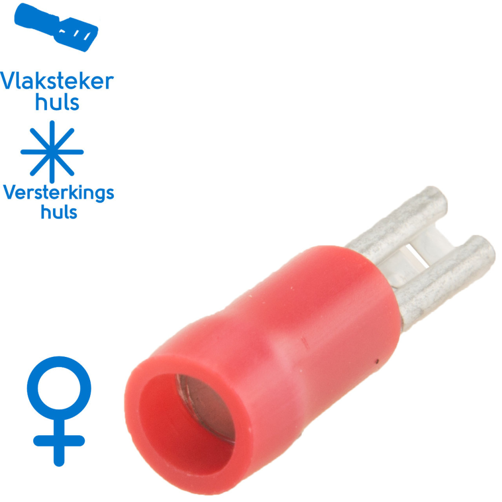 BBAtechniek - Vlakstekerhuls 2.8x0.5mm* rood (100x)