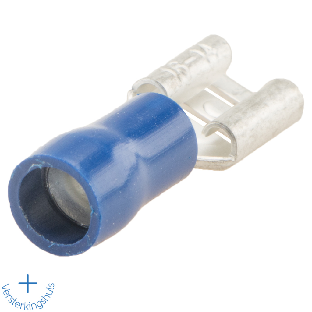 BBAtechniek - Vlakstekerhuls 6.3x0.8mm* blauw (10x)