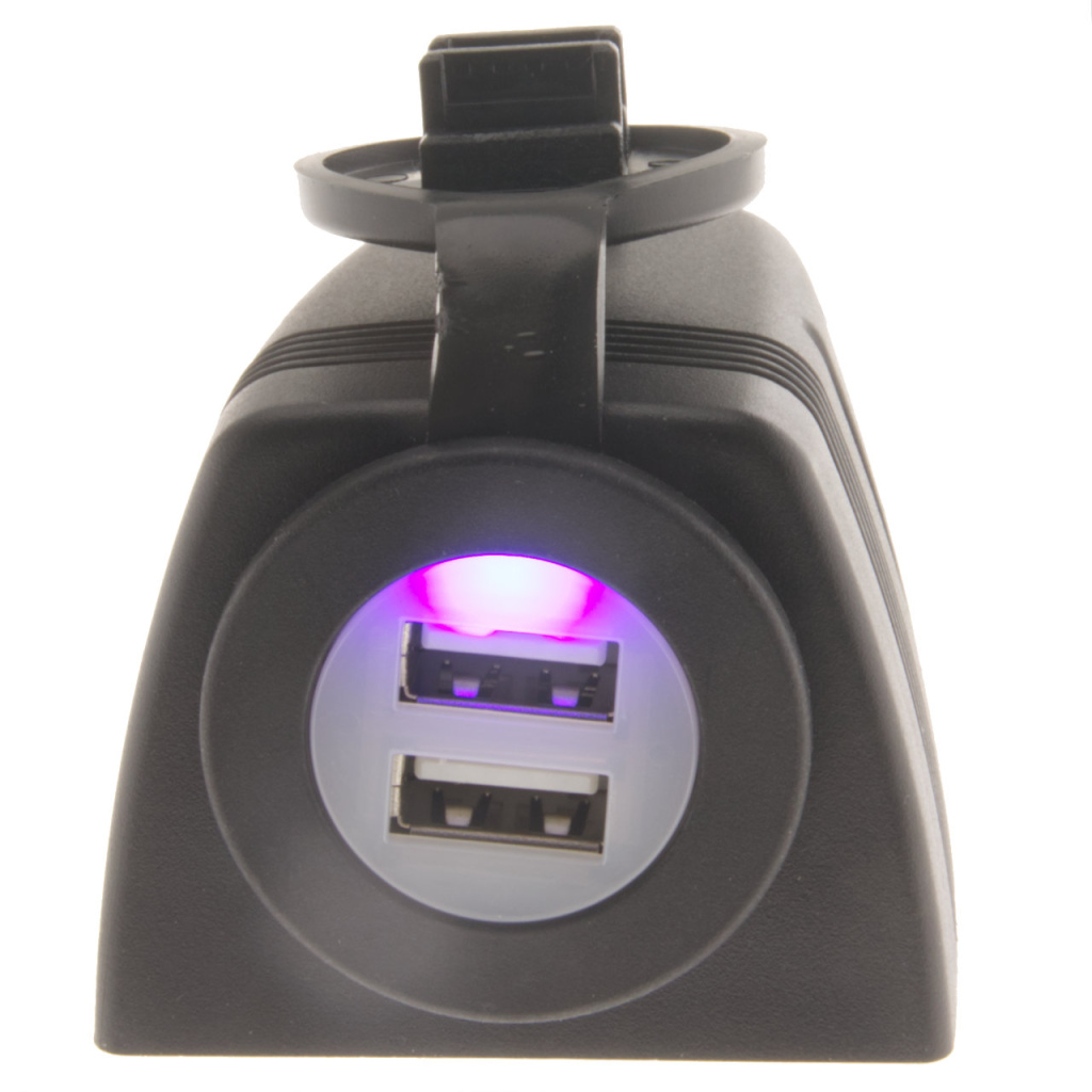 BBAtechniek - USB A-2x 5V 2.1A opbouw met afdekkap (1x)