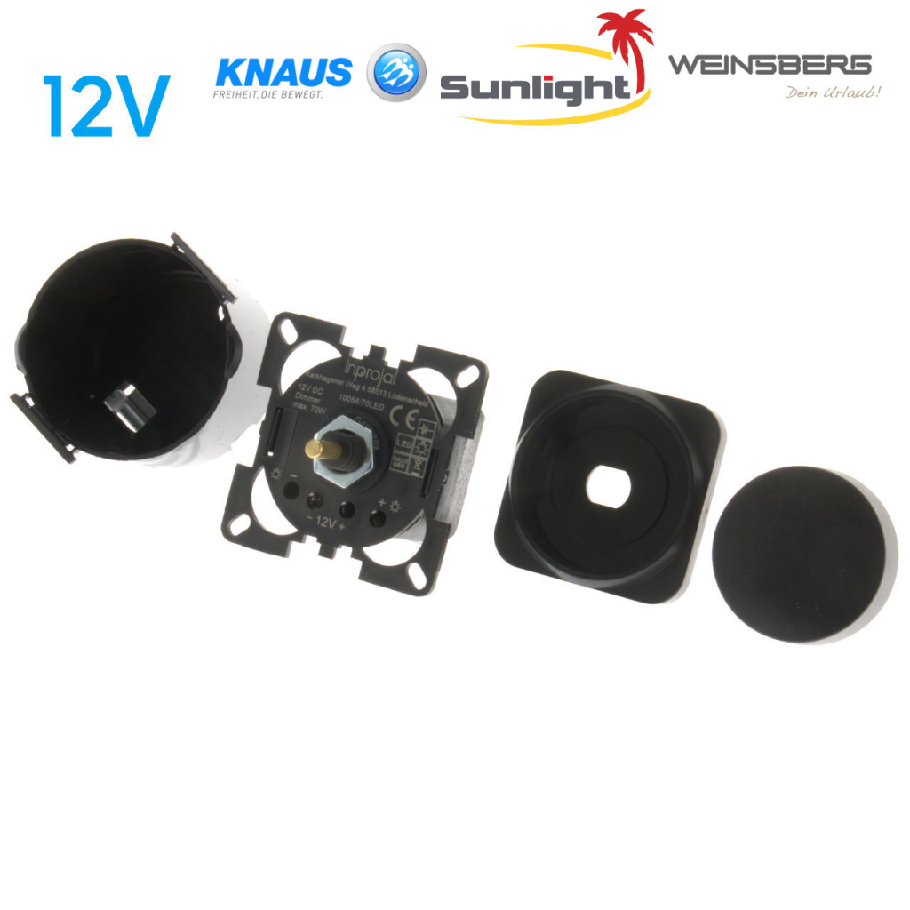 BBAtechniek - S 30.000 12V LED dimmer klik/draaiknop zwart (1x)