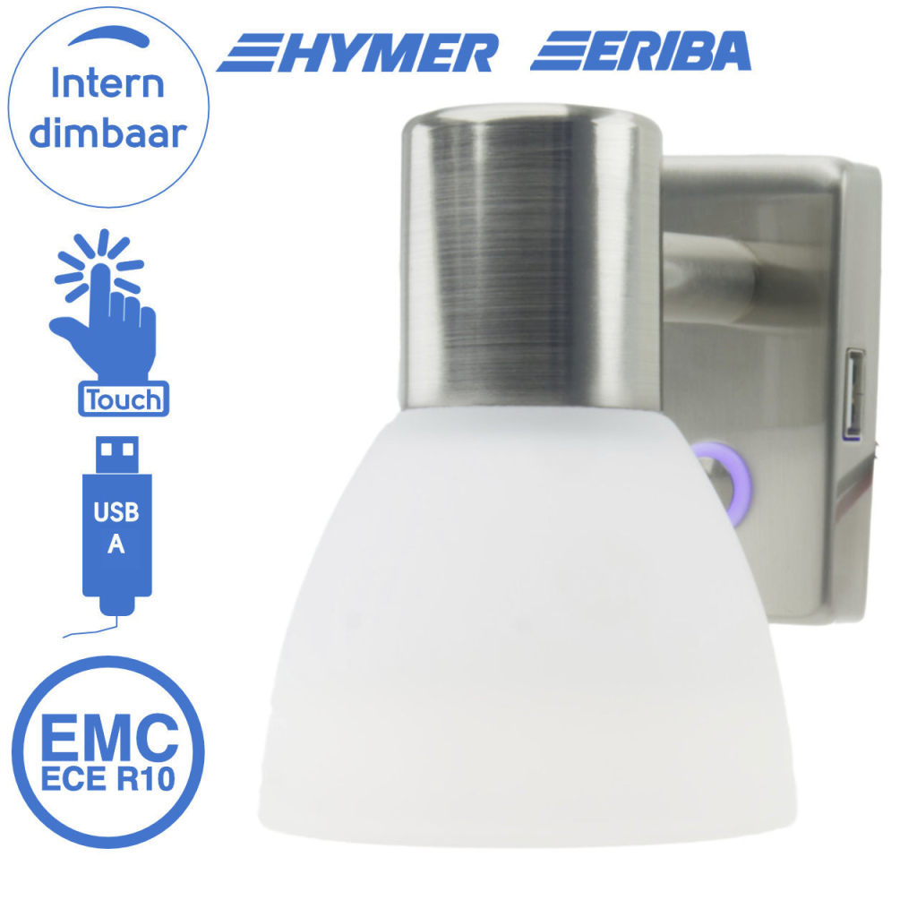 BBAtechniek - Faretto PowerLED 12V 3W geborsteld alu USB-A (1x)<br />