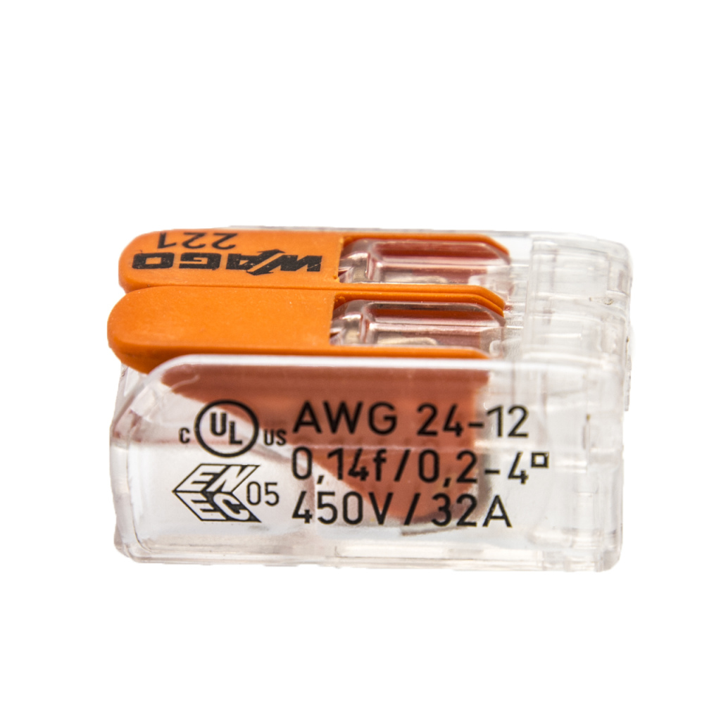 BBAtechniek - Wago verbindingsklem 221 2-voudig 0.2-4mm2 (5x)