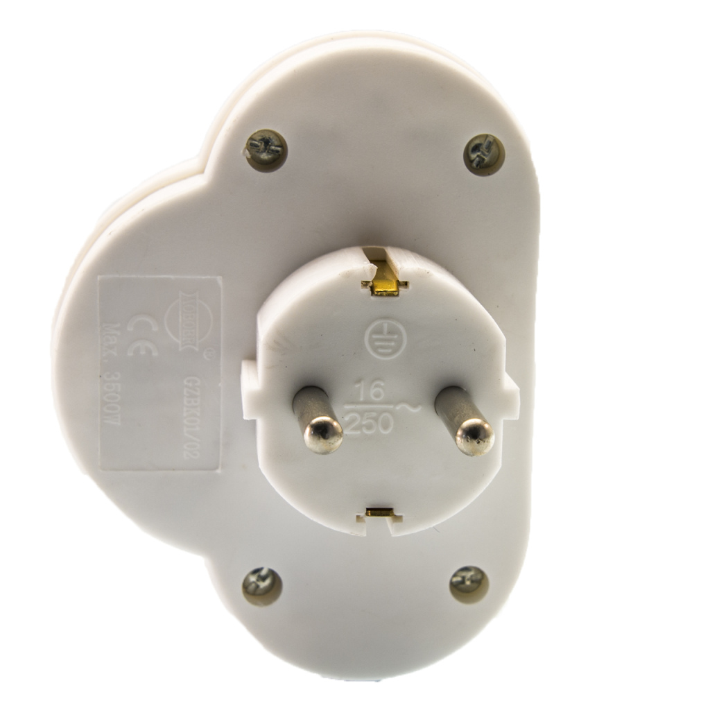 BBAtechniek - 230V RA stekker doorvoer 2x met schakelaar (1x)