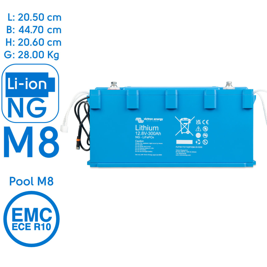 BBAtechniek - LiFePO4 accu 12.8V 300Ah NG M8 (1x)