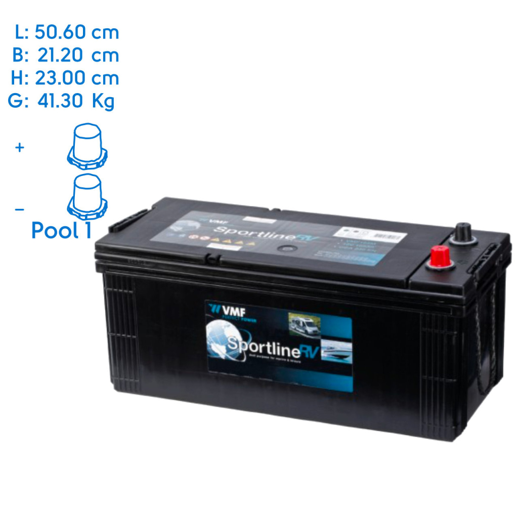 BBAtechniek - 12V 165A VMF Sportline semi-tractie accu (1x)