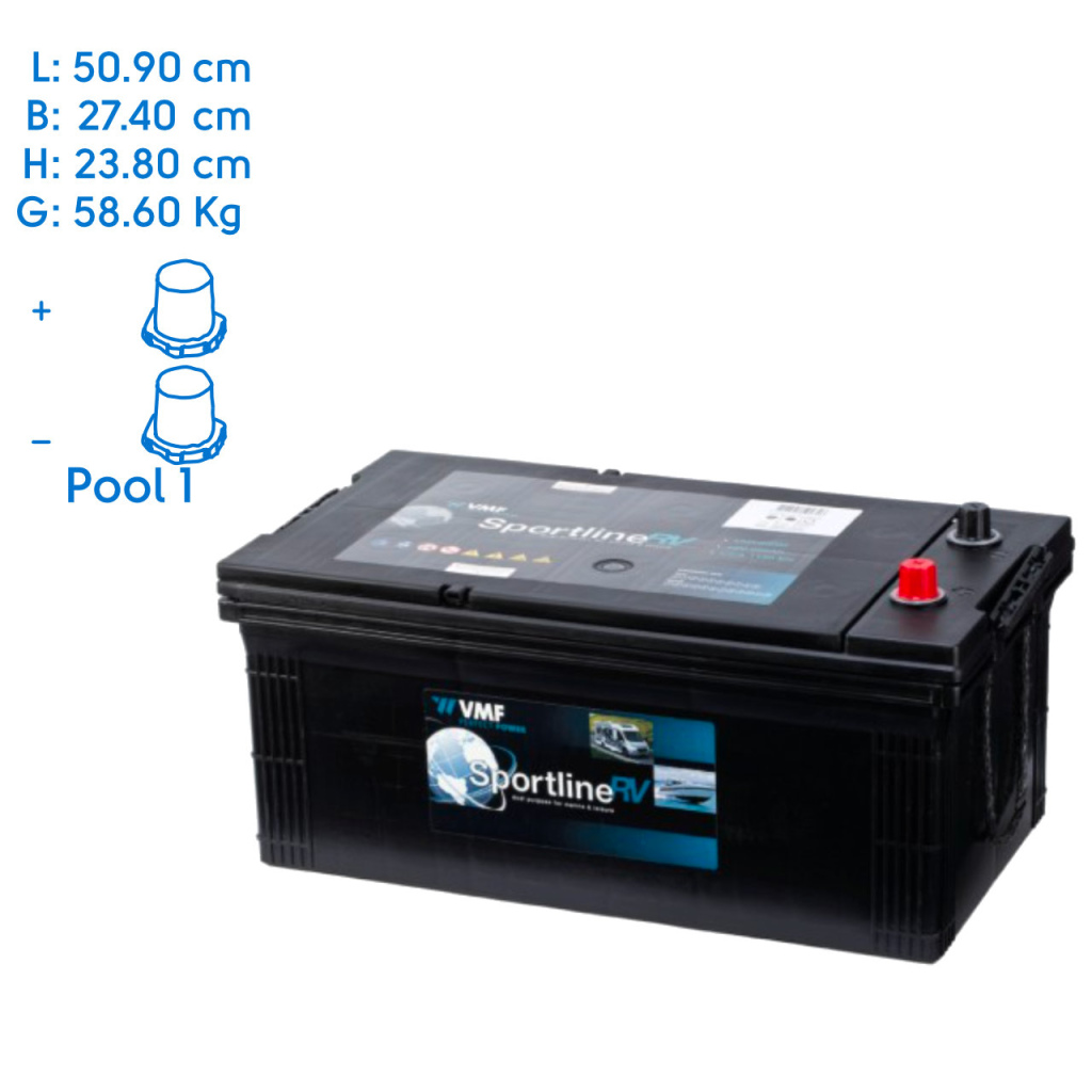 BBAtechniek - 12V 200Ah VMF Sportline semi-tractie accu (1x)
