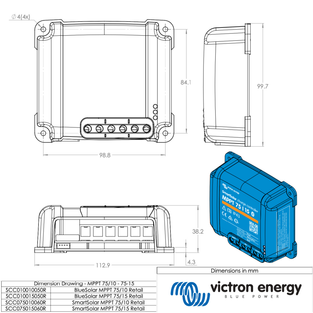 BBAtechniek - Victron BlueSolar MPPT 75/15 12/24V (1x)