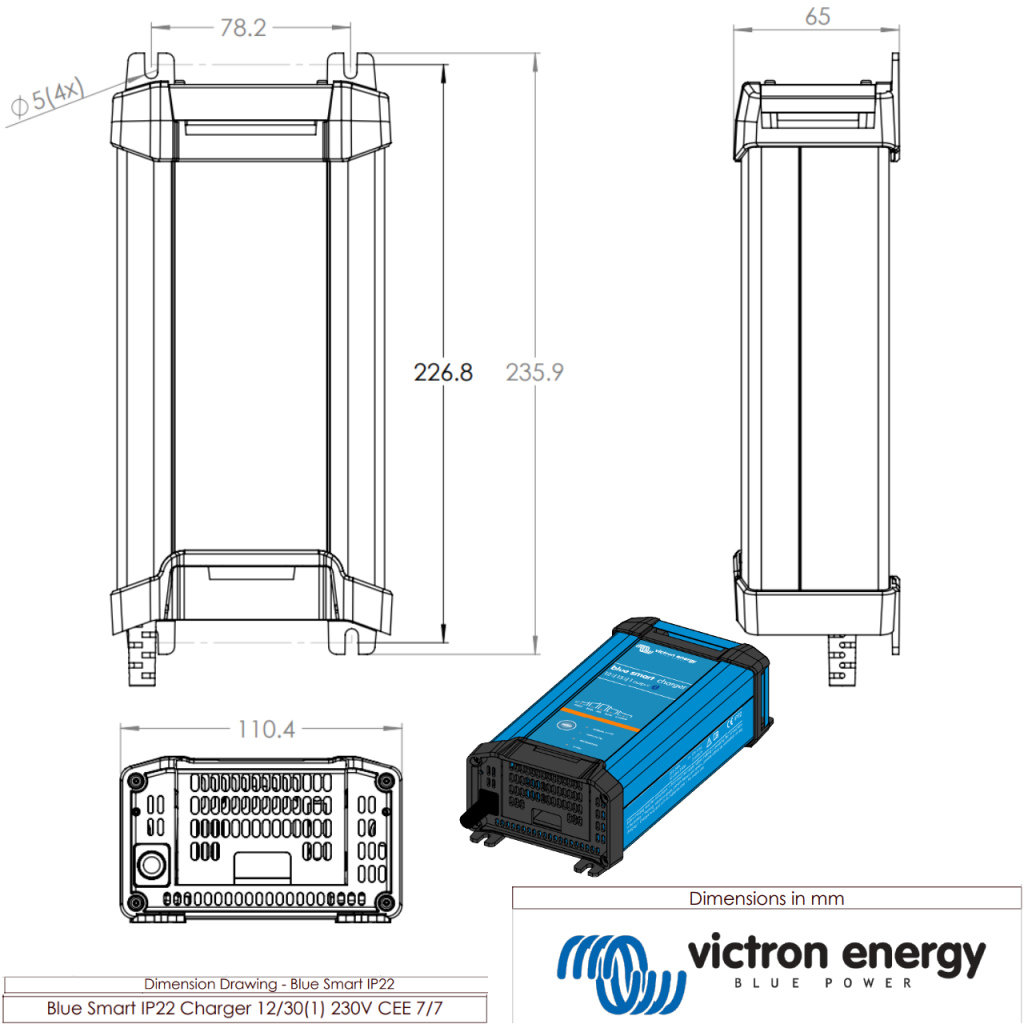 BBAtechniek - Victron Blue Smart IP22 acculader 12/30 -1 (1x)