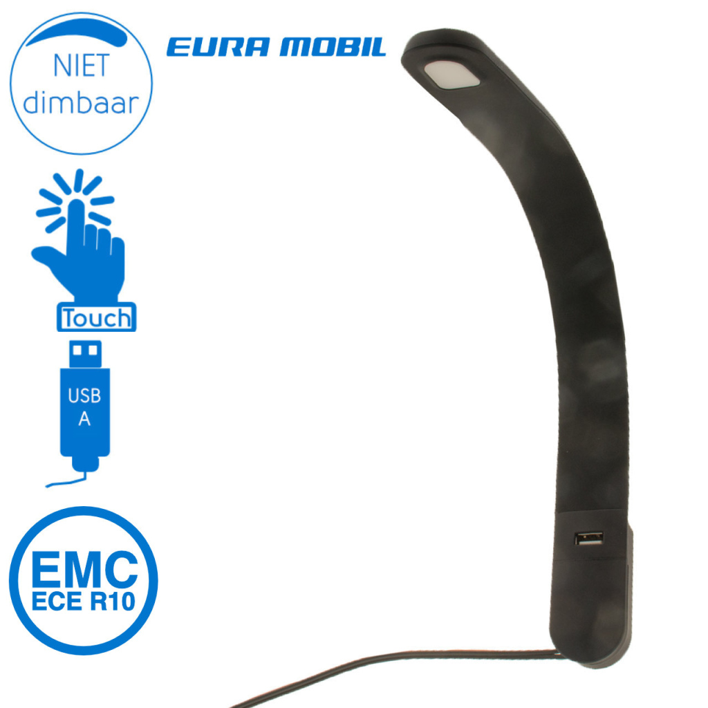 BBAtechniek - León flex LED 12V 1.2W 4100K 80lm USB zwart (1x)