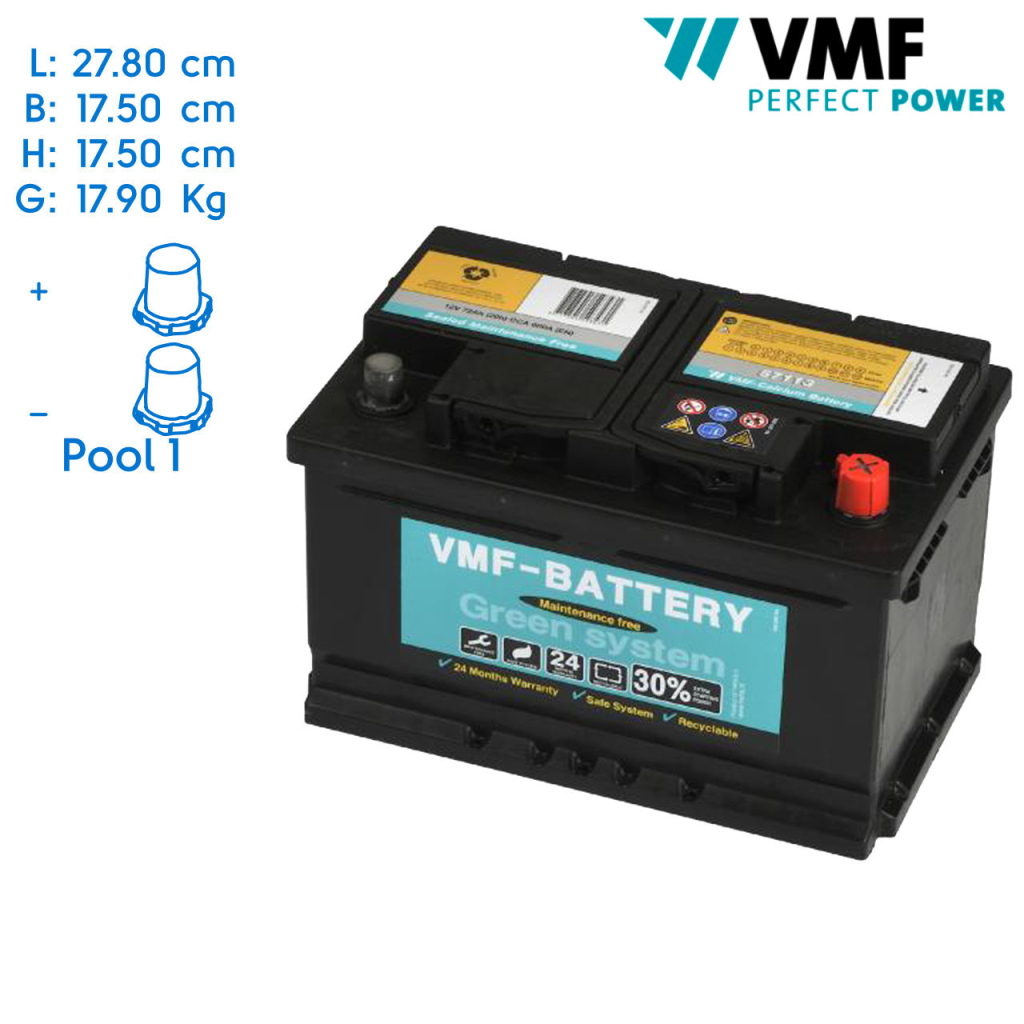 BBAtechniek - 12V 72A VMF start accu (1x)