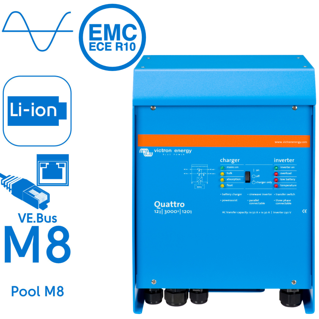 BBAtechniek - Victron Quattro 12/3000/120-50/50 230V (1x) 